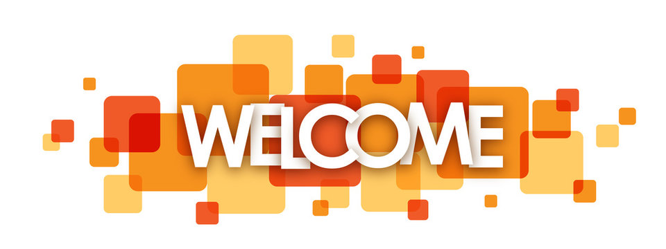 "WELCOME" Overlapping Letters Vector Icon