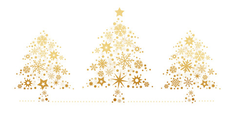 Weihnachtsbäume mit Sternen geschmückt