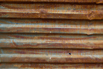 Rusty corrugated fence - stock image