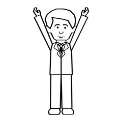 man with arms up cartoon icon image vector illustration design 