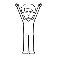 man with arms up cartoon icon image vector illustration design 