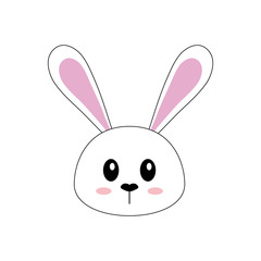 Happy easter bunny cartoon icon vector illustration design