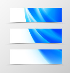 Set of header banner wave design