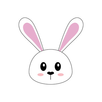 Happy easter bunny cartoon icon vector illustration design