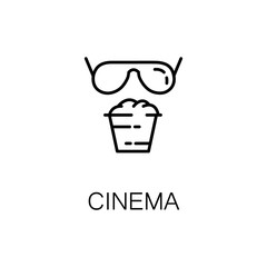 Cinema flat icon or logo for web design.