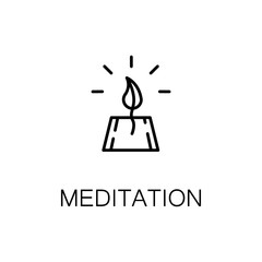Fototapeta premium Meditation flat icon or logo for web design.
