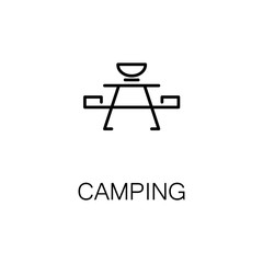 Camping flat icon or logo for web design.