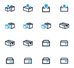 Simple icons set of box