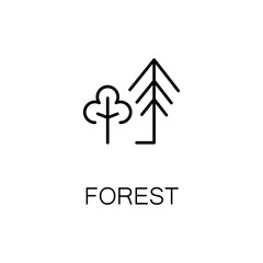Forest flat icon or logo for web design.