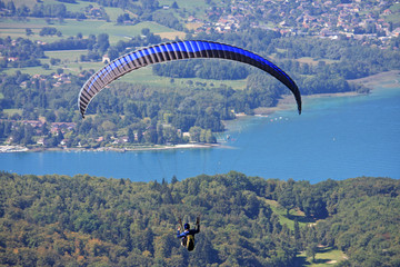 Paraglider above Lake Annecy