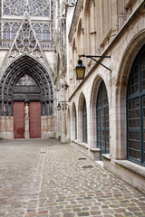side entrance of rouen cathedral