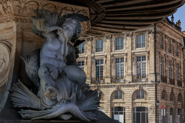 Sculpture in Place de la Bourse in Bordeaux
