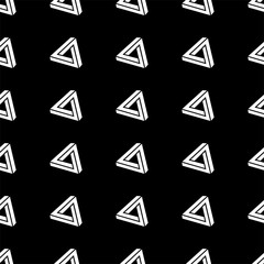 Penrose triangle seamless vector pattern
