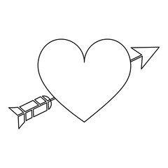 heart cartoon with arrow icon image vector illustration design 