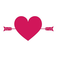 heart cartoon with arrow icon image vector illustration design 