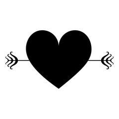 heart cartoon with arrow icon image vector illustration design 
