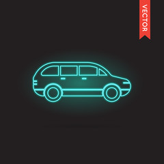 Vector Neon Car Icon