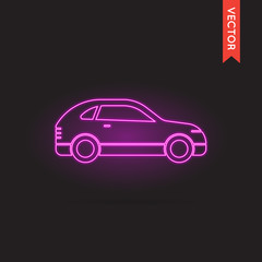 Vector Neon Car Icon