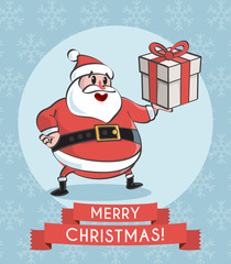 Christmas card with Santa Claus. Vector Illustration.