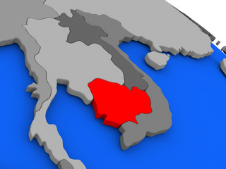 Cambodia in red