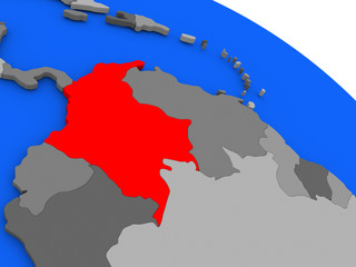 Colombia in red