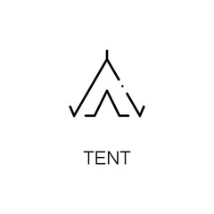Tent flat icon or logo for web design.