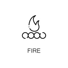 Obraz premium Campfire flat icon or logo for web design.
