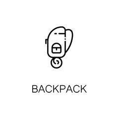Backpack flat icon or logo for web design.