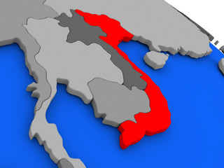 Vietnam in red