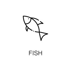 Fish flat icon or logo for web design.