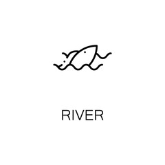 River flat icon or logo for web design.