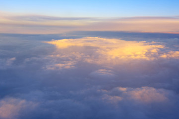 Fototapeta na wymiar View above clouds