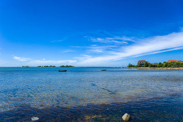 Blick in die Bucht Orther Reede bei Lemkenhafen auf Fehmarn