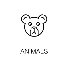 Animal flat icon or logo for web design.