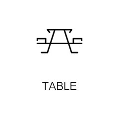 Table flat icon or logo for web design.