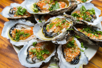 Oysters in a plate