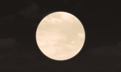 Super moon on dark sky