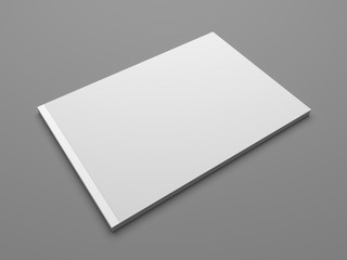 Blank landscape format 3D illustration brochure mock up