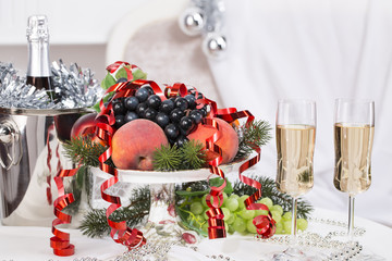 Traditional dishware on Christmas table