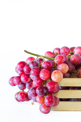 Grapes in wooden crates
