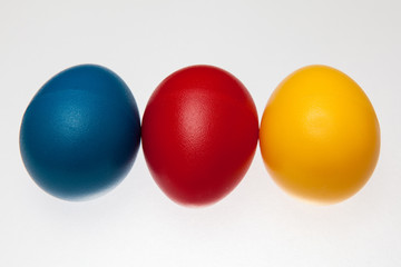 colorful toy eggs for kids play on white backgrounds