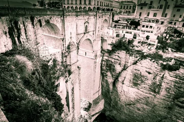 Photo sur Plexiglas Ronda Pont Neuf Image dramatique du pont de Ronda, Espagne, Puente Nuevo