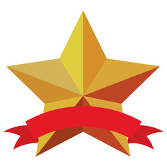 star emblem with banner icon image vector illustration design 