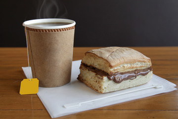 Nutella sandwich with Tea