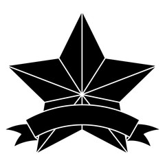 star emblem with banner icon image vector illustration design 