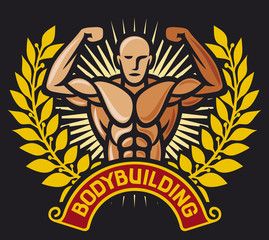 bodybuilding badge (weight lifter)