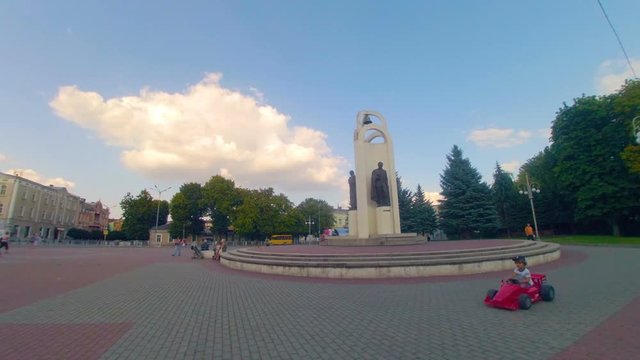 Timelapse centre of the city Stryi