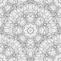 Vector Seamless Monochrome Ornate Pattern