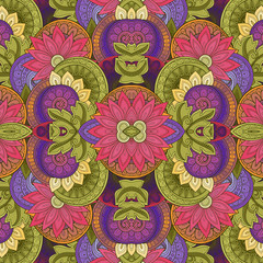 Vector Seamless Abstract Tribal Pattern