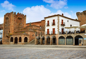 Fototapeta na wymiar Caceres Plaza Mayor Extremadura of Spain